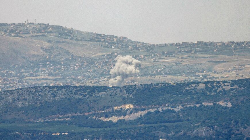 A picture taken from the northern Israeli border with Lebanon shows smoke billowing during Israeli bombardment of southern Lebanon on May 10